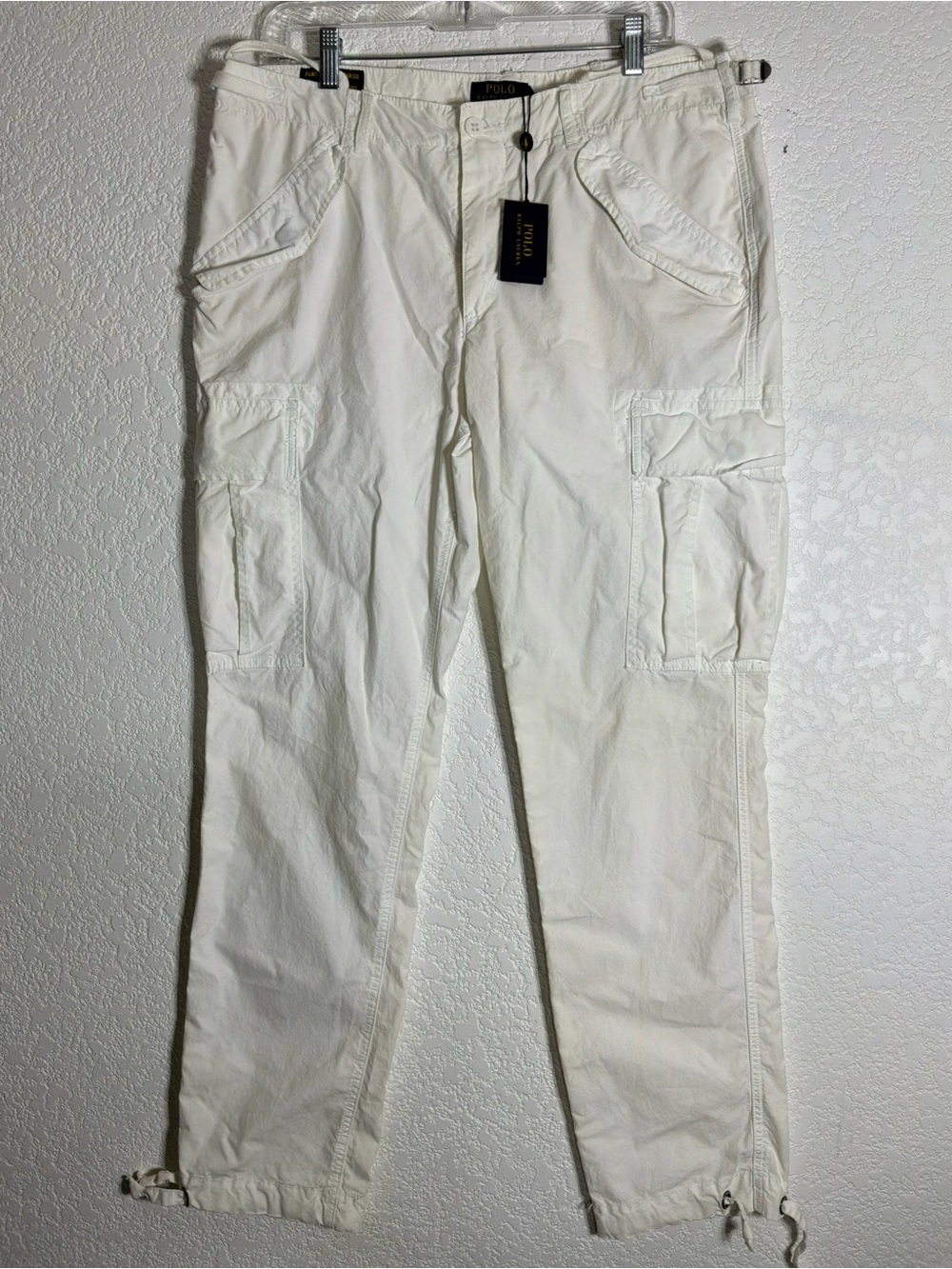 NWT Polo Ralph Lauren Women's White Cargo Paratrooper Military Pants Size 12